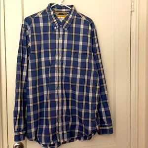 NWT club room blue plaid button down long sleeve